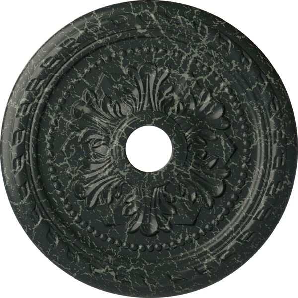 Ekena Millwork Palmetto Medallion (Canopies up to 3 5/8"), 23 5/8"OD x 3 5/8"ID x 1 5/8"P, Painted Turtle Crackle CM23PMPTC - main